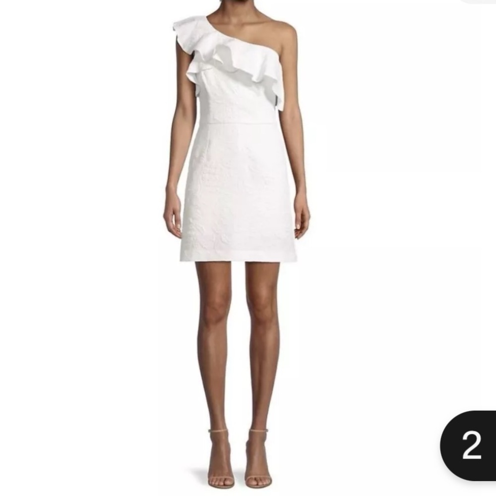 Kipton One-Shoulder Romper Lily Pulitzer Elegant White Dress shorts built in